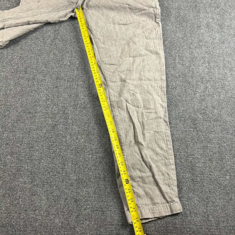 Banana Republic Mason Athletic Tapered Pants Gray Linen Cotton 31x32 Mens